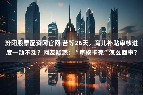 汾阳股票配资网官网 苦等26天，育儿补贴审核进度一动不动？网友疑惑：“审核卡壳”怎么回事？
