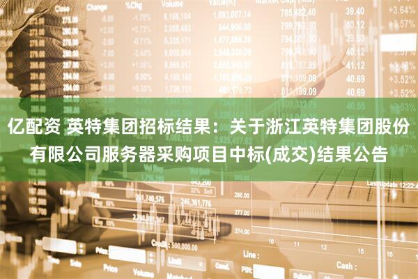 亿配资 英特集团招标结果：关于浙江英特集团股份有限公司服务器采购项目中标(成交)结果公告